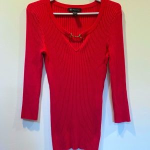 INC Ribbed ¾ length sleeve top
